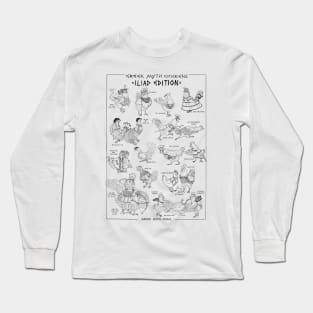 Greek Myth Chickens - Iliad Edition (black and white) Long Sleeve T-Shirt
